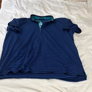 Greyson Navy and Teal Striped Polo